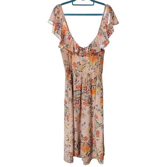 Rebecca Taylor 'Marlena' Silk Floral Print Ruffle Dress, Size 4, Multicolored - Picture 4 of 8